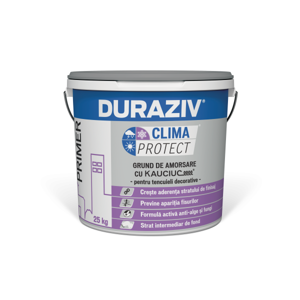 Grund de amorsare pentru tencuieli decorative Clima Protect, cod 19, 25 kg, Duraziv