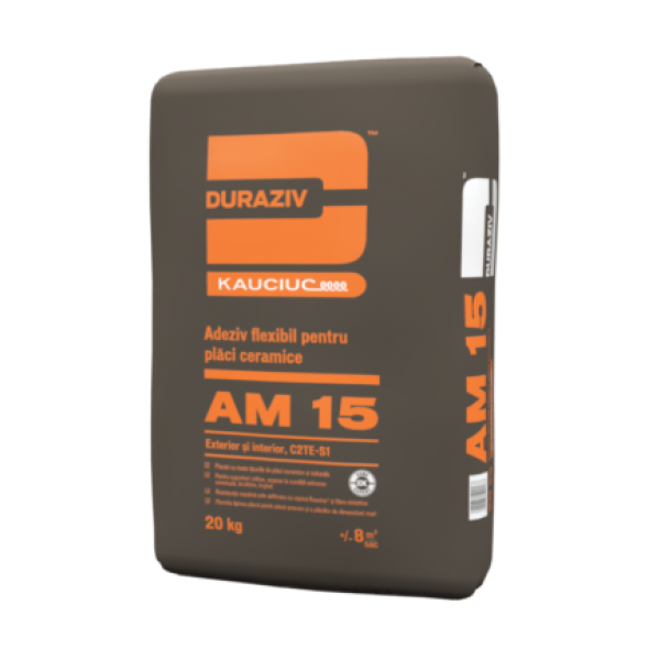 Adeziv flexibil pentru placari ceramice la exterior, AM15, 20 Kg, Duraziv