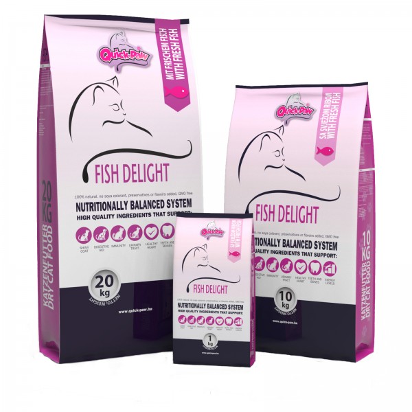 Mancare uscata pentru pisici CAT QPF 32, Quick Paw Premium Fish Delight, 10 Kg, Quicker