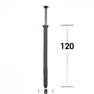 Diblu cu surub cu percutie, 8 mm x 120 mm, 100 bucati per cutie