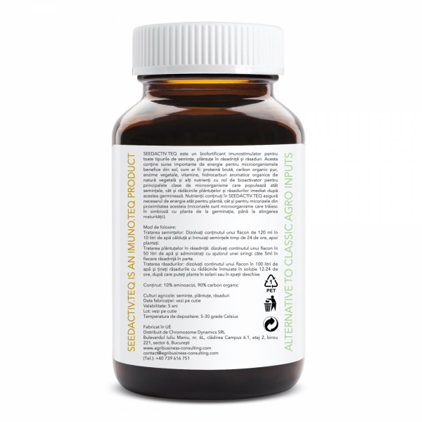 Biofortificant imunostimulator pentru seminte, plantute si rasaduri SEEDACTIV.TEQ (doza cu vol. 120 ml)