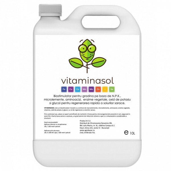 Biostimulator cu rol de regenerare si vitaminizare a solurilor sarace, Vitaminasol 10 litri, SemPlus