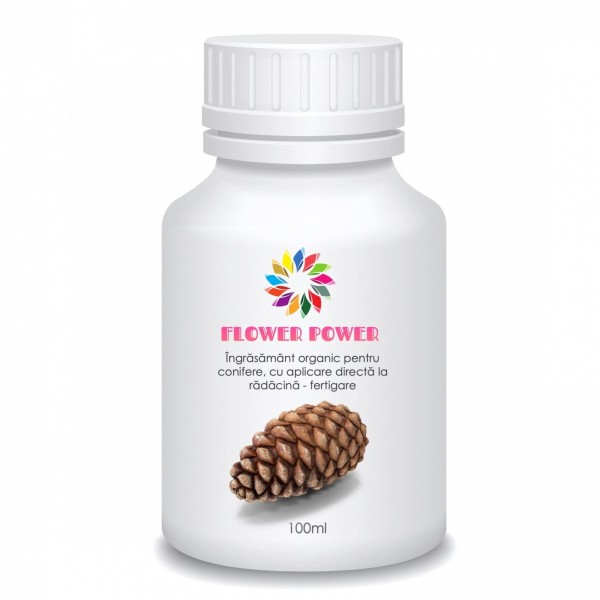 Ingrasamant organic pentru conifere, cu aplicare directa la radacină Flower Power, 100 ml, SemPlus