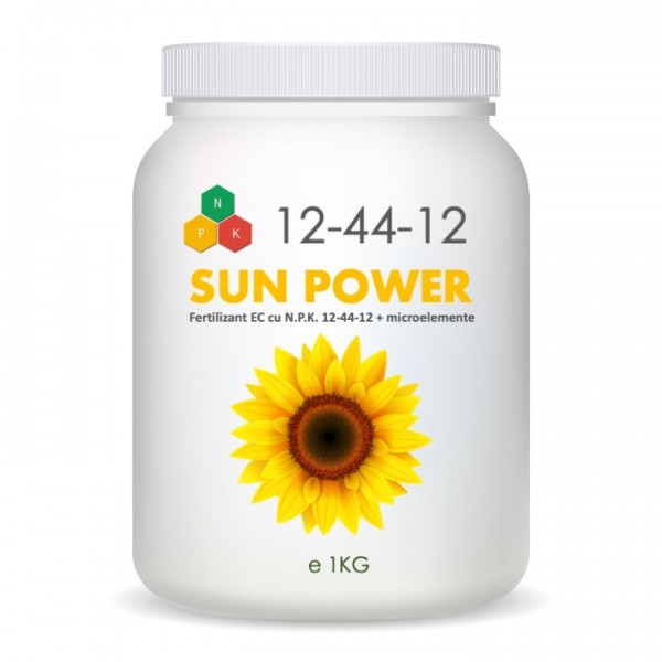 Ingrasamant special pentru floarea soarelui, Sun Power, tip NPK 12-44-12+ME, 1 Kg, SemPlus
