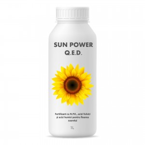 Fertilizant EC foliar cu acizi humici si acizi fulvici pentru floarea soarelui, Sun Power Q.E.D., 1 litru, SemPlus