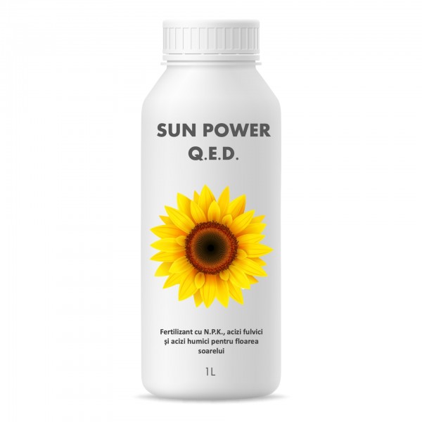 Fertilizant EC foliar cu acizi humici si acizi fulvici pentru floarea soarelui, Sun Power Q.E.D., 1 litru, SemPlus