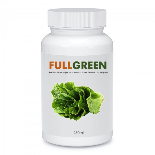 Fertilizant special pentru salata, cu acizi humici, acizi fulvici, oxid de potasiu si carbon organic, Fullgreen, 250 ml, SemPlus