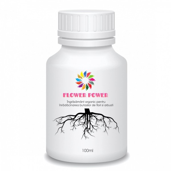 Ingrasamant organic pentru inradacinarea butasilor de flori si arbusti, cu aplicare directa prin fertigare, Flower Power, 100 ml, SemPlus