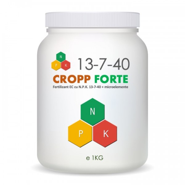 Ingrasamant special pentru legume, pomi si arbusti fructiferi, Cropp Forte, tip NPK 13-7-40 + ME, 1 Kg, SemPlus