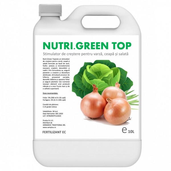 Stimulator de crestere pentru varza, salata si ceapa, Nutri Green Top, 10 litri, SemPlus