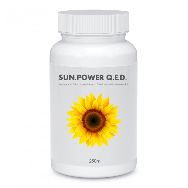 Fertilizant EC foliar cu acizi humici si acizi fulvici pentru floarea soarelui, Sun Power Q.E.D., 250 ml, SemPlus