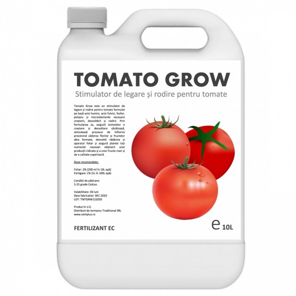 Stimulator de legare și rodire pentru tomate, Tomato Grow, 10 litri, SemPlus