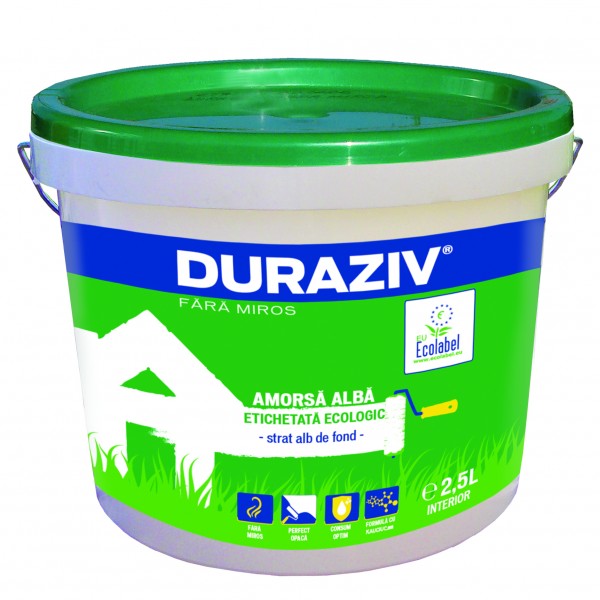 Amorsa ecologica alba 2 in 1, Duraziv Fara Miros, 1 litru, Duraziv