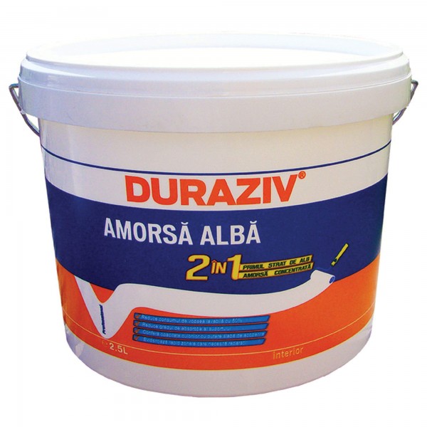 Amorsa alba  2 in 1 Primul Strat, 8,5 litri, Duraziv