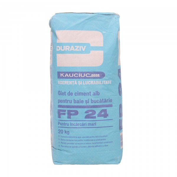 Glet ciment alb pentru spatii umede FP 24, 20 kg, Duraziv