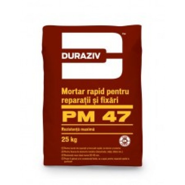 Mortar rapid pentru reparații și fixări PM 47, 5 kg, Duraziv