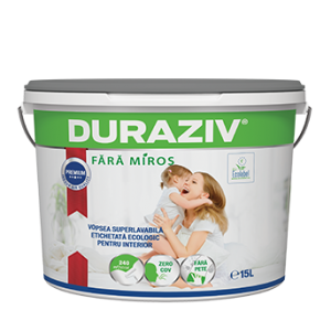 Vopsea superlavabila de interior, fara miros, Ecolabel, 1 l, Duraziv