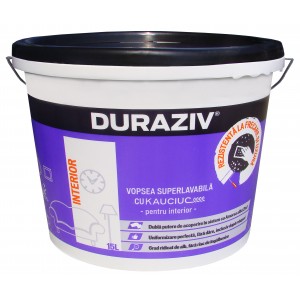 Vopsea lavabila de interior cu Kauciuc, 2.5 l, Duraziv