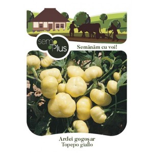 Seminte de ardei gogosar Topepo Giallo, 0,8 grame, SemPlus
