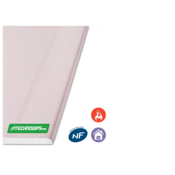 Placa gisp carton, Ignifuga, 2600 x 1200 x 12,5 mm, Techogips